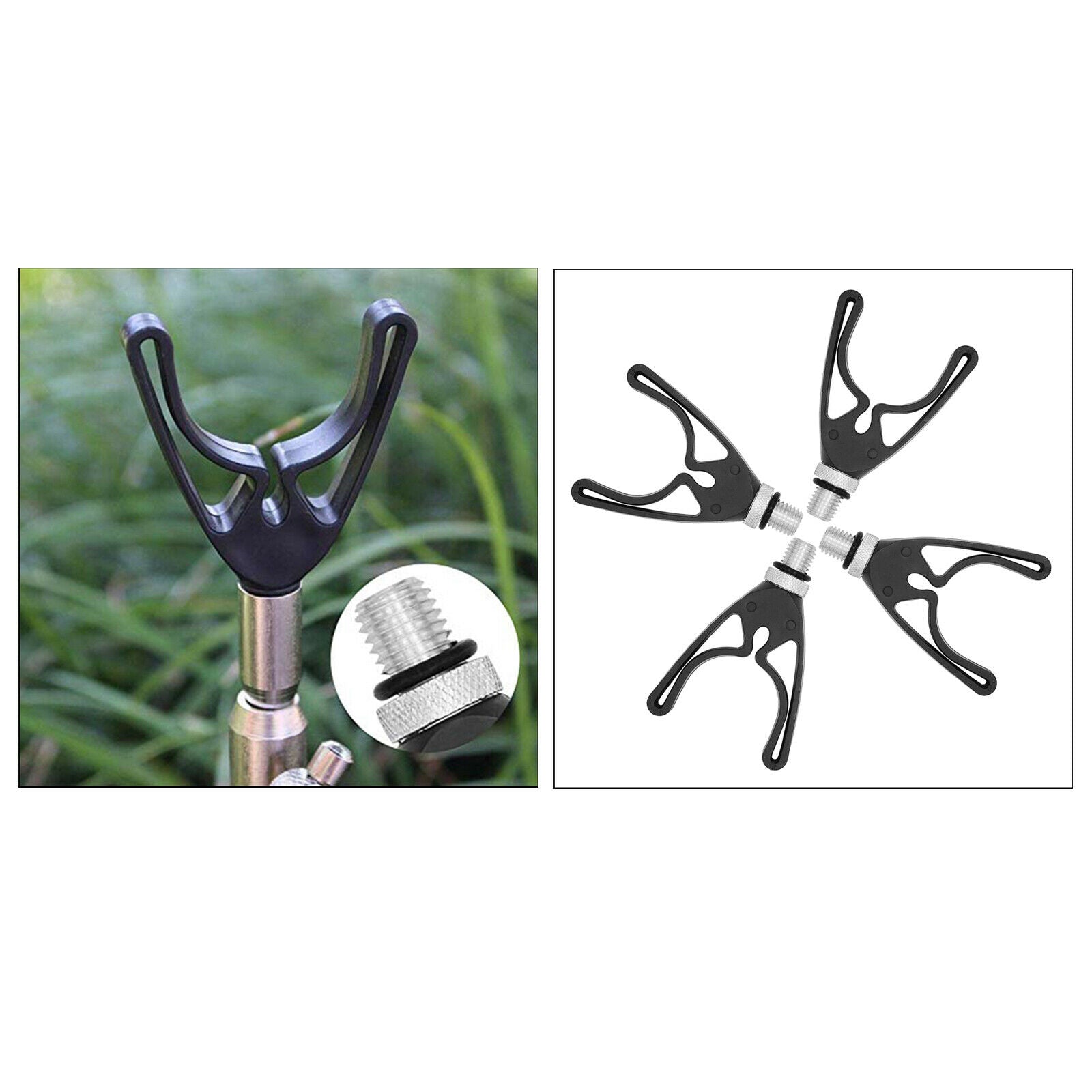 4x Fishing Rod Rests for All Rod  / Bank Sticks Carp Fishing Rod Rest