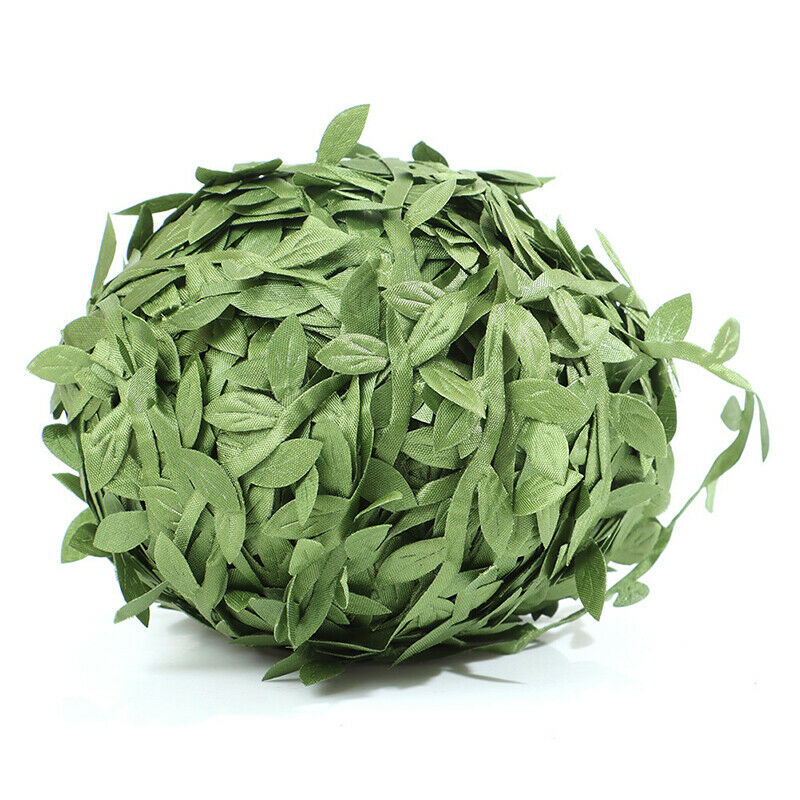 Olive Leaves Leaf Trim Ribbon for DIY Craft Decoration (84 Yards Green)ZTM Qx