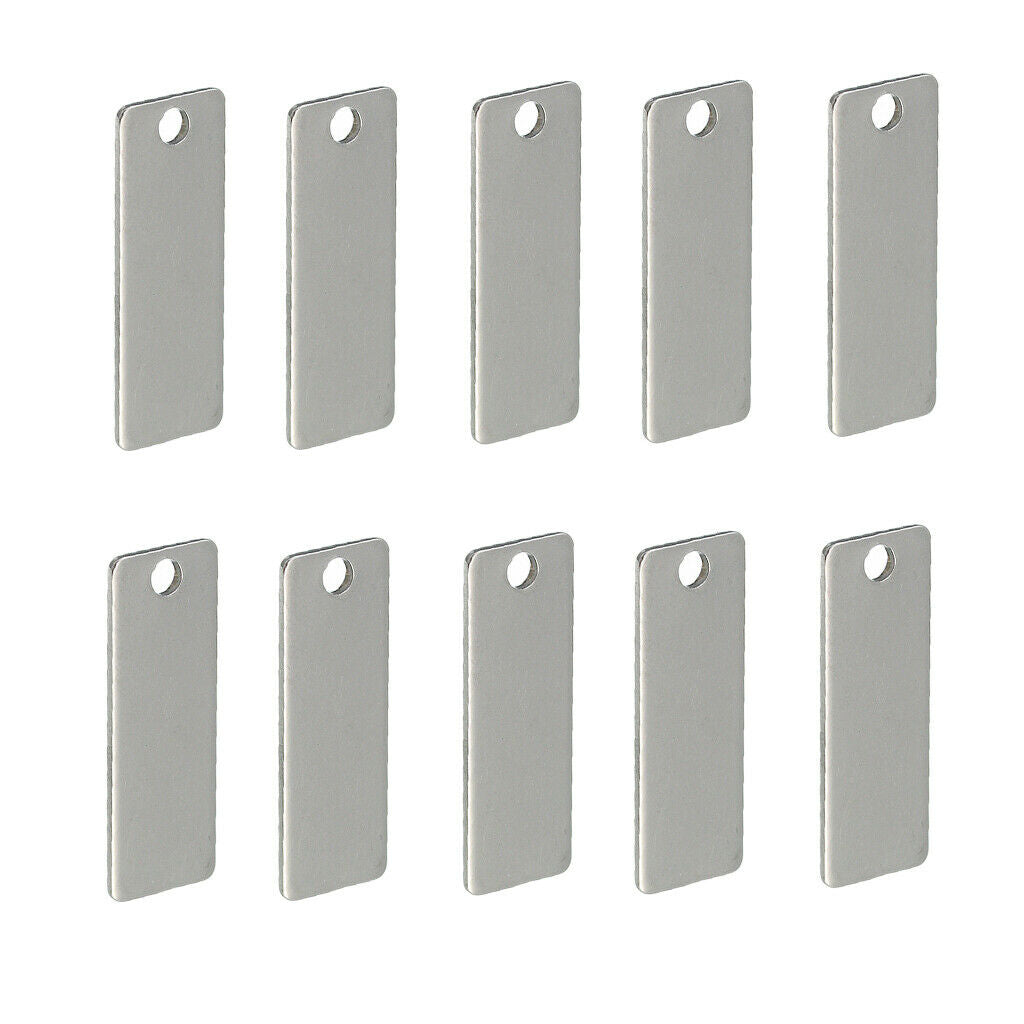 10pcs Rectangle Blank Stamping Tag Dog Tag Pendants Charms Jewelry Making