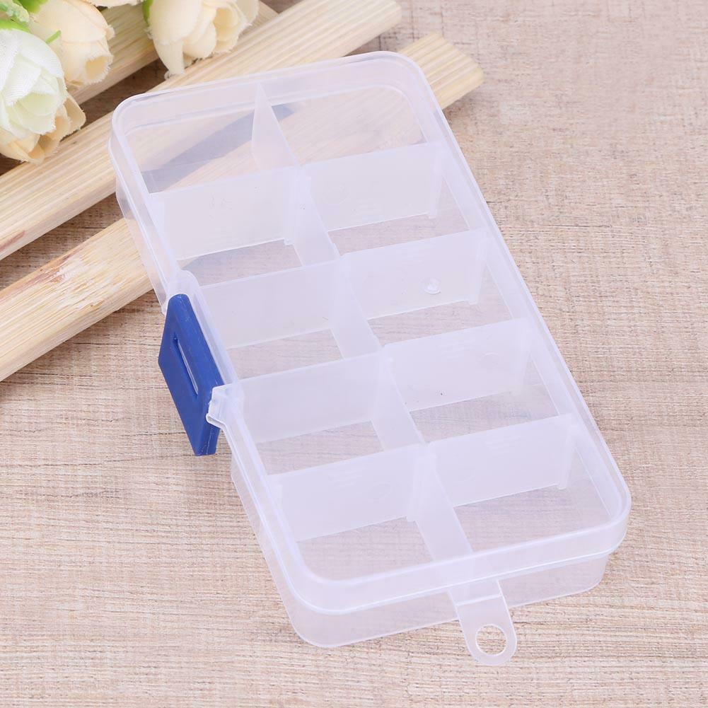 10plaids Detachable Storage Boxes Plastic Transparent Makeup Jewelry Box @