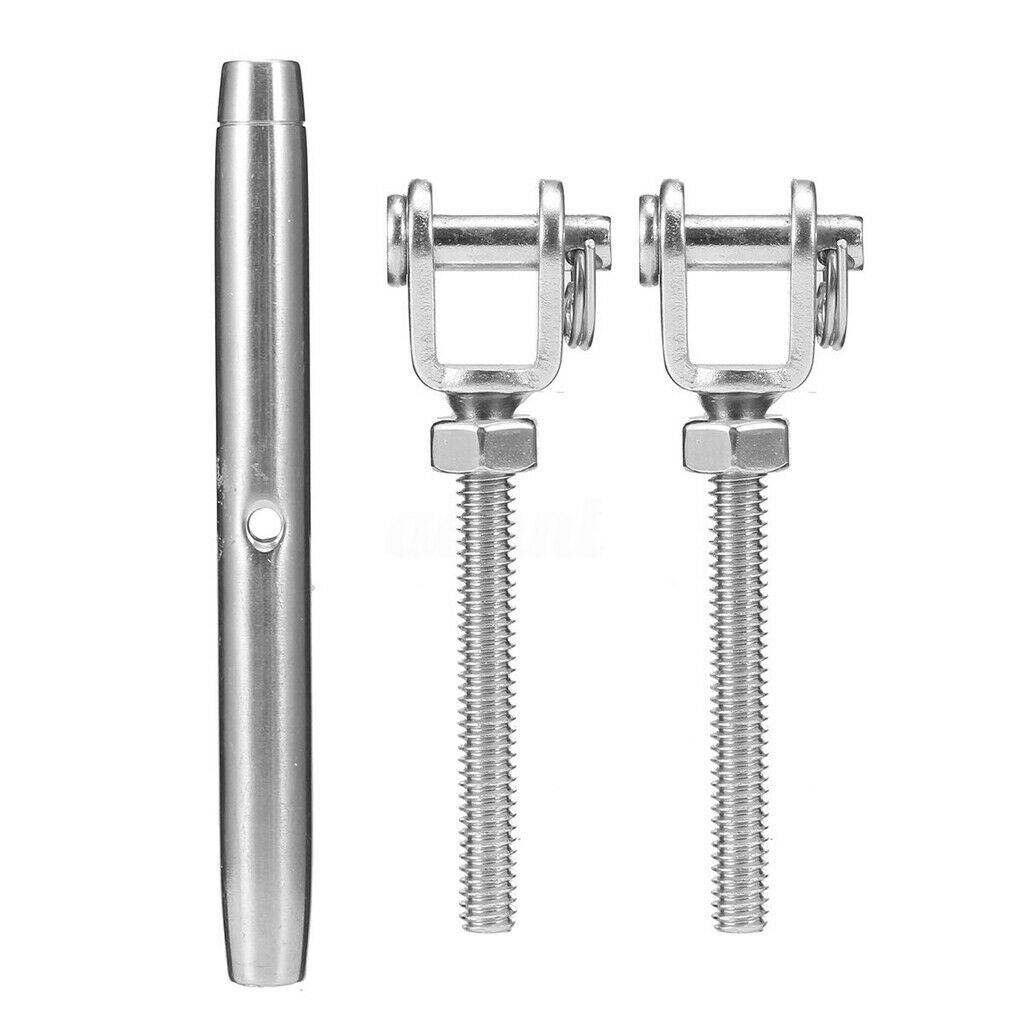 8x Stainless Steel Jaw Turnbuckles Wire Rigging Screws for Sailboat M5