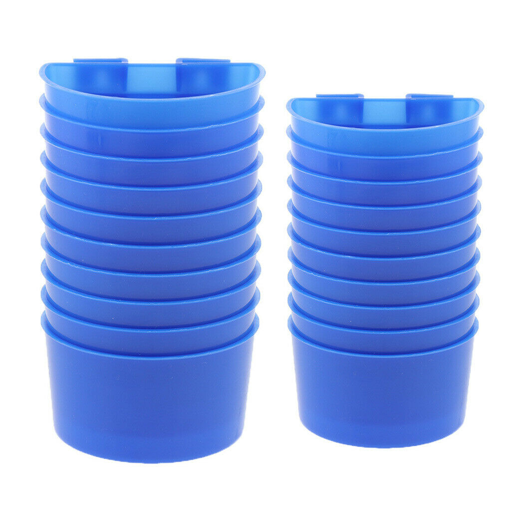 Lot of 30 - Bird Pigeon Parrot Feeder Cups Bowls Feeding Bowl Sand Cups Blue