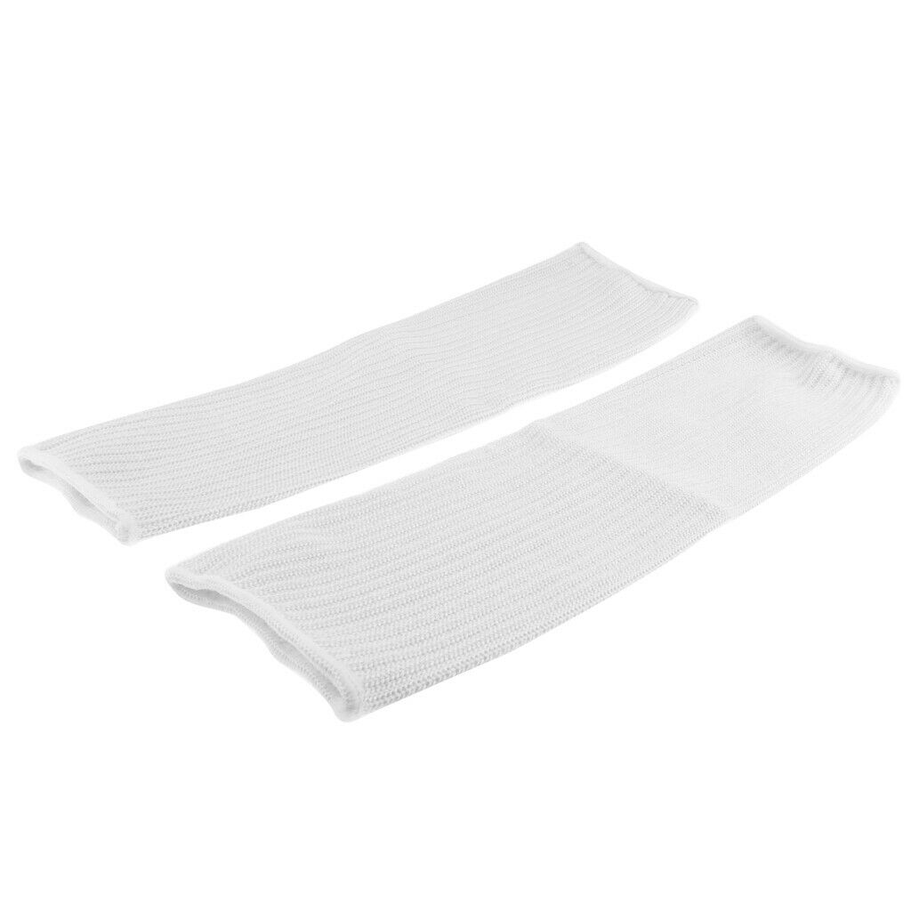 1 Pair White  Cut Proof Armband Protective Sleeve Arm Guard Bracers