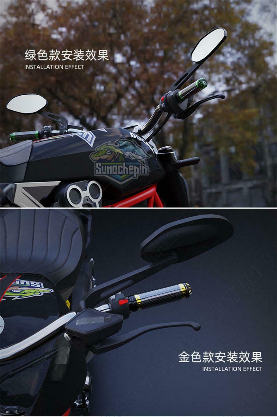 2x Carbon Fiber Style Motorcycle Handle Handlebar Hand Bar Grip 7/8" Universal