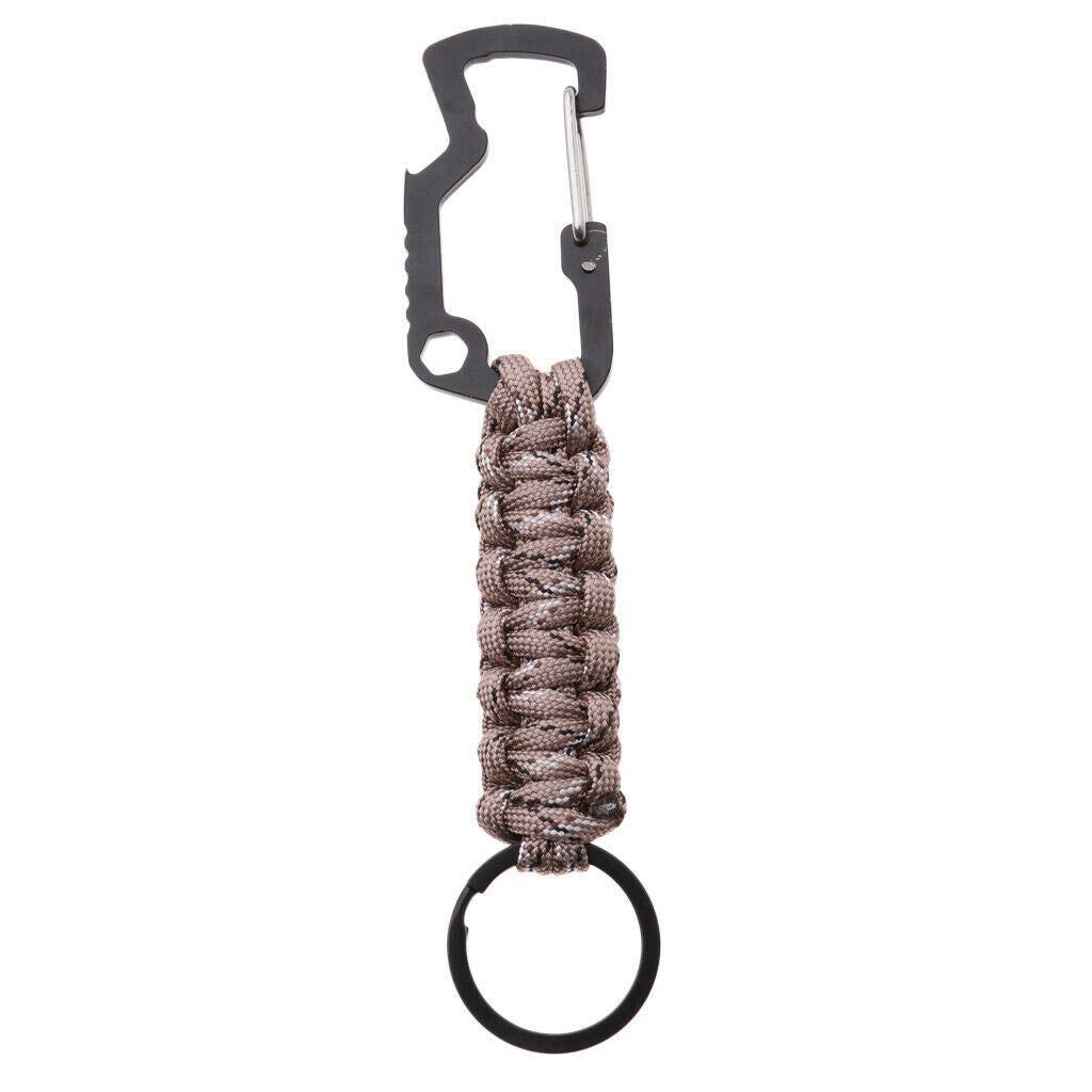 3x Outdoor Molle Paracord Keychain Belt Clip Parachute Rope Buckle Camping