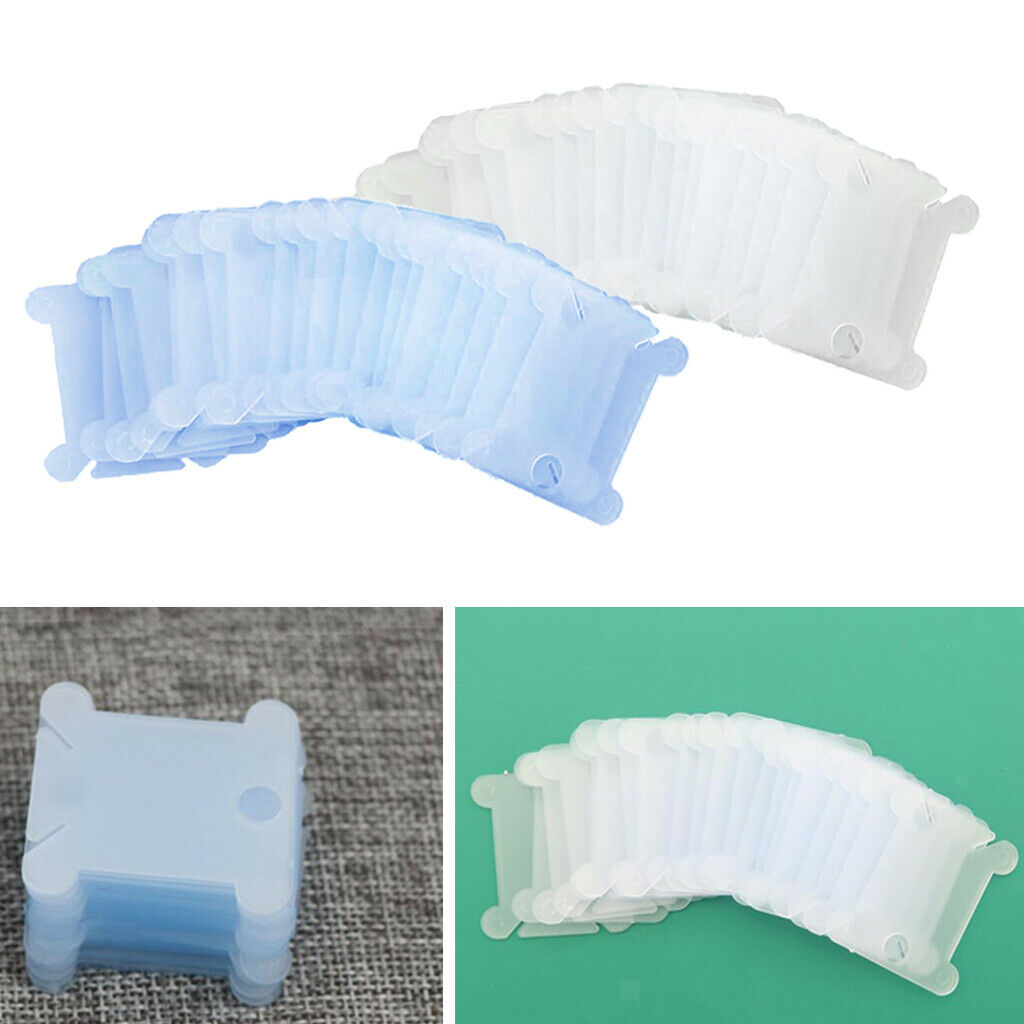 240pcs Plastic Bobbins Embroidery Floss Craft Storage Cross Stitch Thread Winder