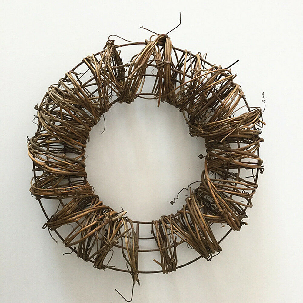 1Pc Christmas Hanging Decor DIY Natural Rattan Round Garland Pendant Craft 25CM