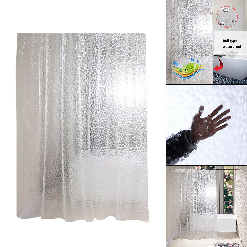 Shower Curtain Bathroom Liner Mildew Resistant Bath Curtain Clear 180x200cm