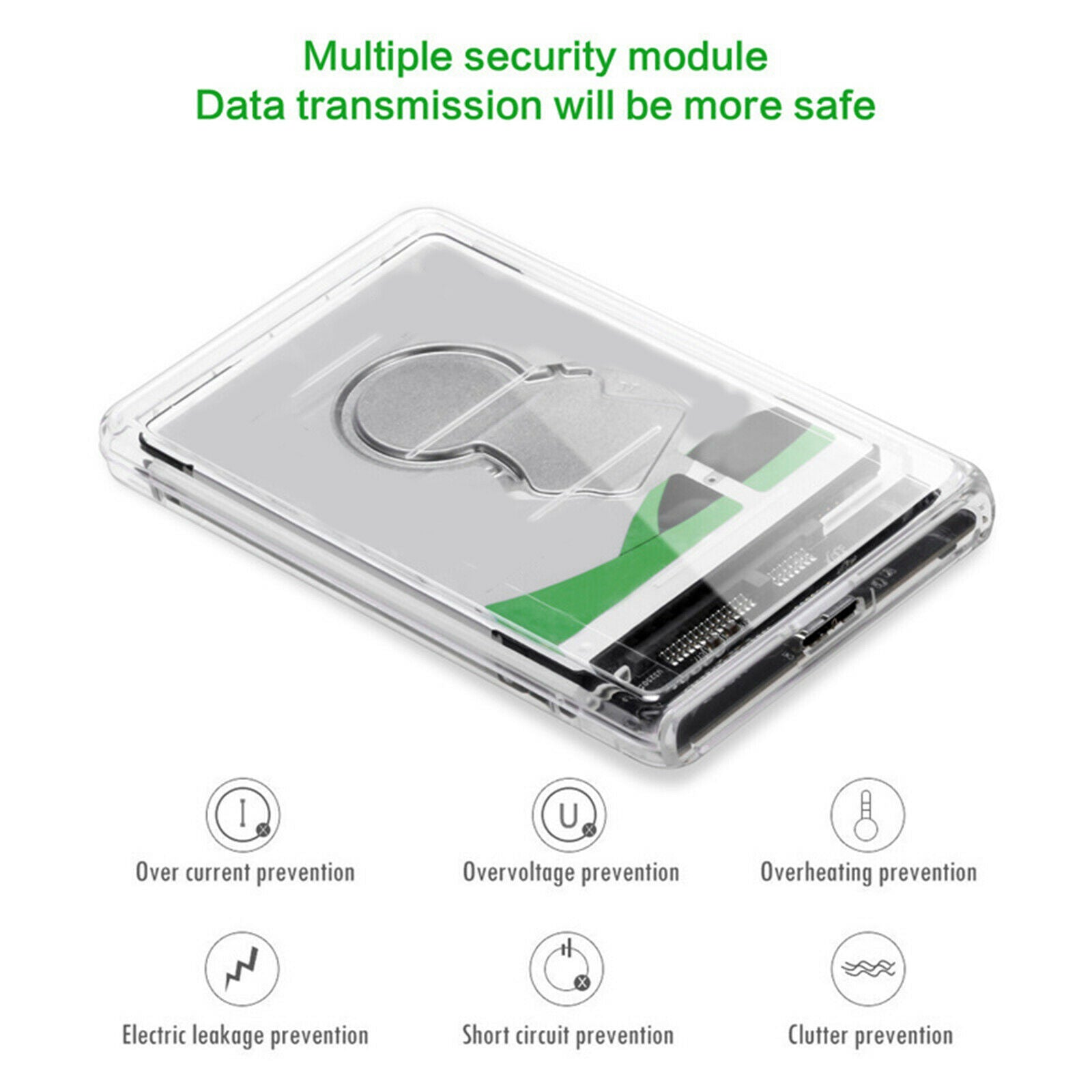 New transparent 2.5-inch SATA SSD hard drive for external