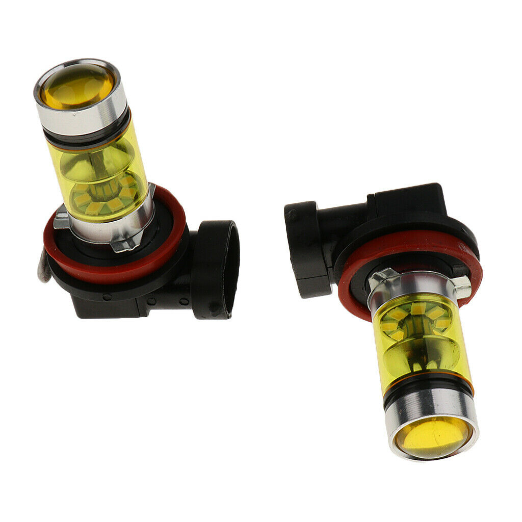 2pcs Yellow H11 100W Auto Car Head Light Lamp LED Bulbs Quick Response