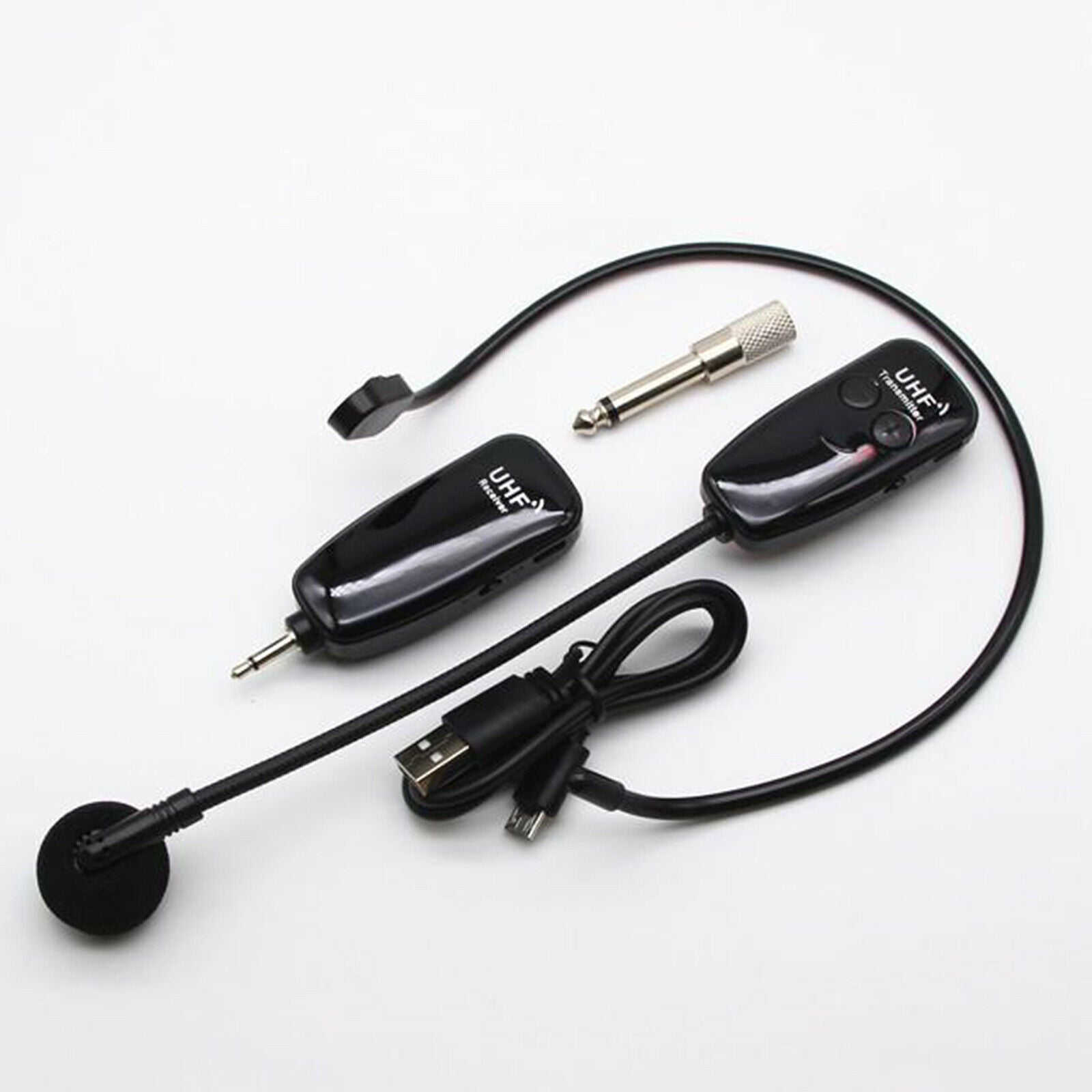 Wireless Microphone Headset + Wireless Transmitter +6.35mm Converter + USB Cable