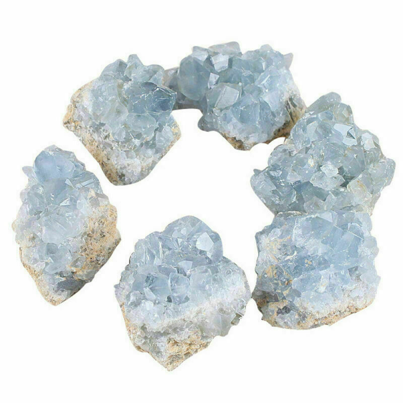 Natural Raw Blue Celestite Lazuli Crystal Quartz Cluster Geode Specimen Stone