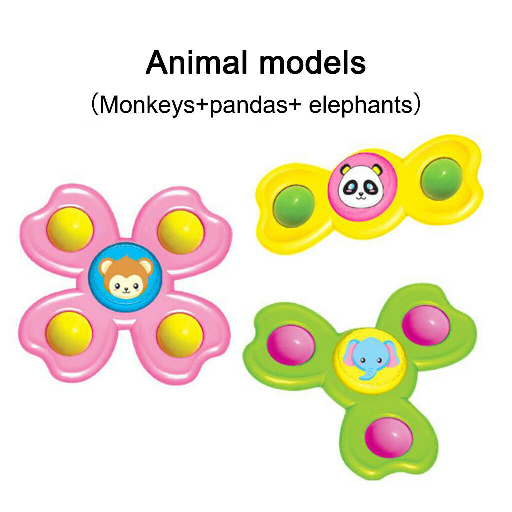 Suction Cup Gyro Spinner Shower Toys Focus Stress Relief For Kids Animal