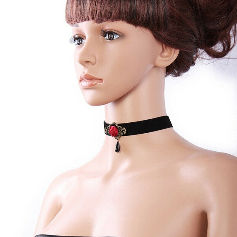 1pc Elegant Rose Choker Necklace for Women Accessories Gothic Party Jewel.l8