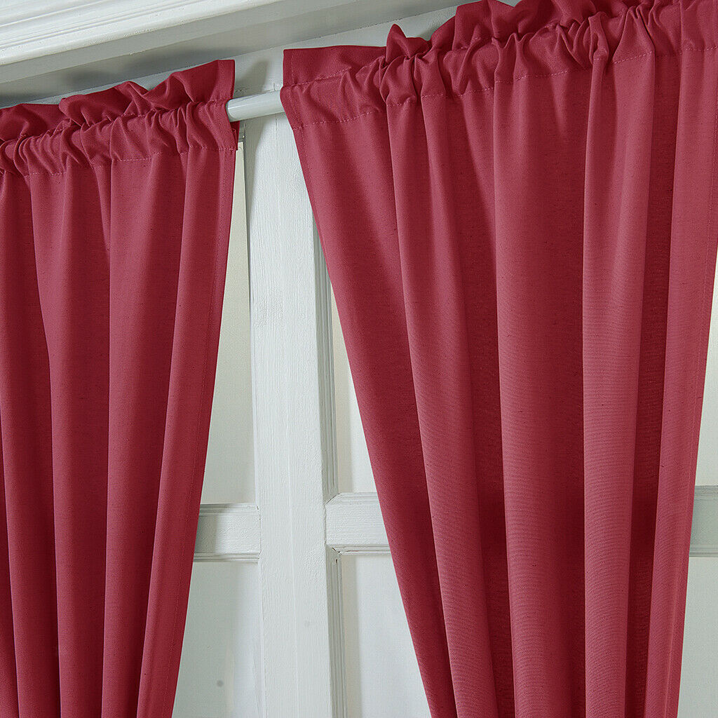 Living Room Kitchen Door Window Curtain Valance Drape Wine Red - 64x183cm