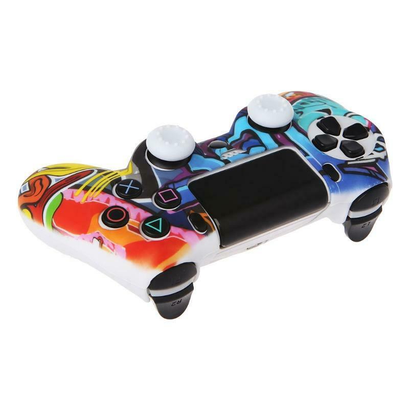 Multicolor Style Silicone Gamepad Cover Case + 2 Joystick Cap For PS4 Controller