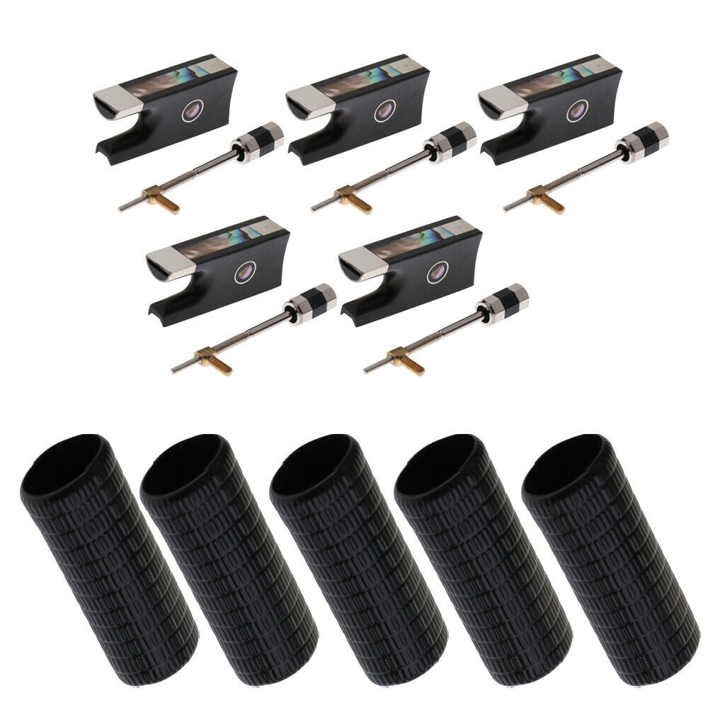 10pcs/Pack 4/4 Violin Ebony Bow Frog + Shaft Grip 27 x 18mm Violin Bow Parts