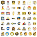 53pcs/Pack Dogecoin Commemorative Coin Stickers For Motorcycle Notebook Comp Tt