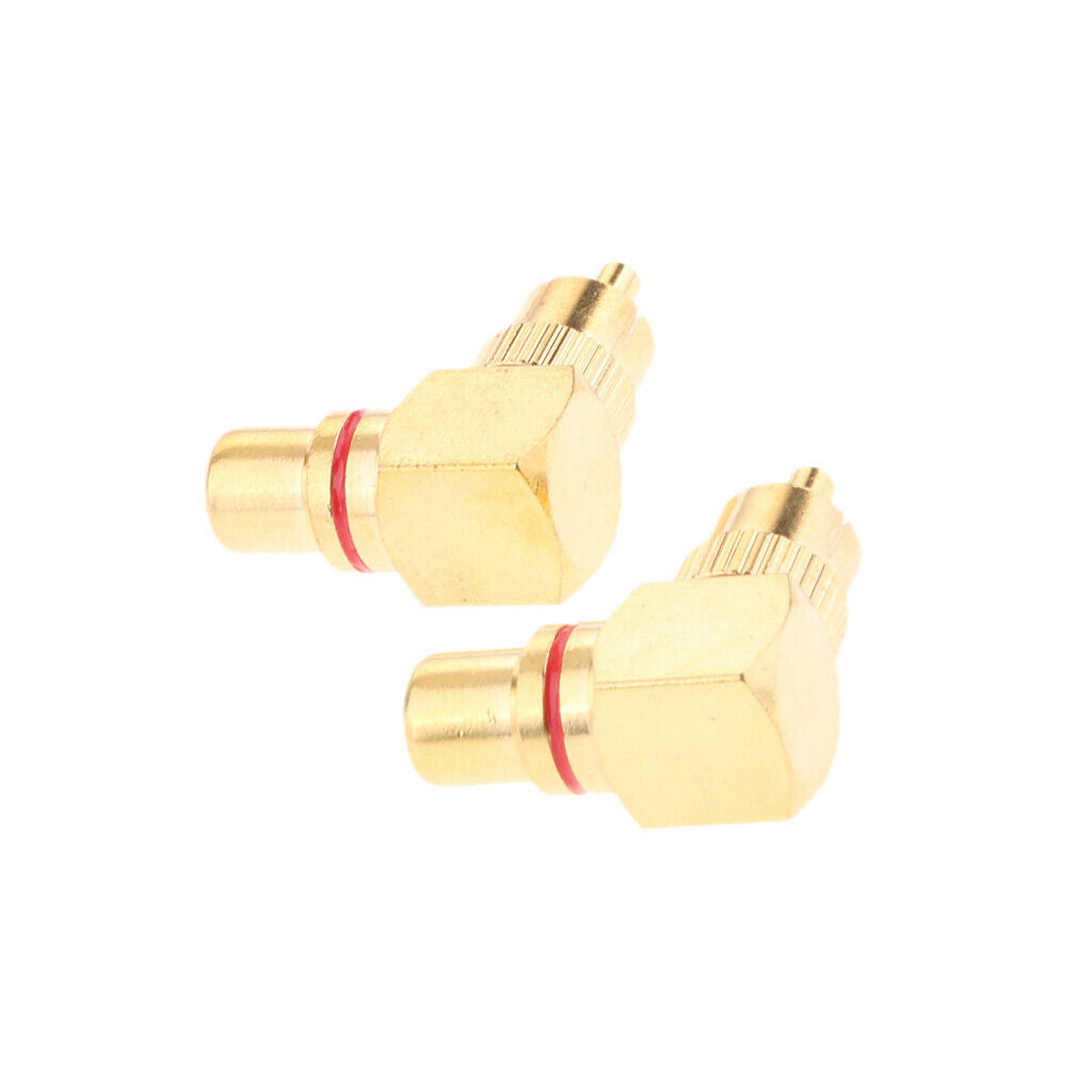 2X RCA Right Angle Connector Plug Adapters Male To Female 90 Degree