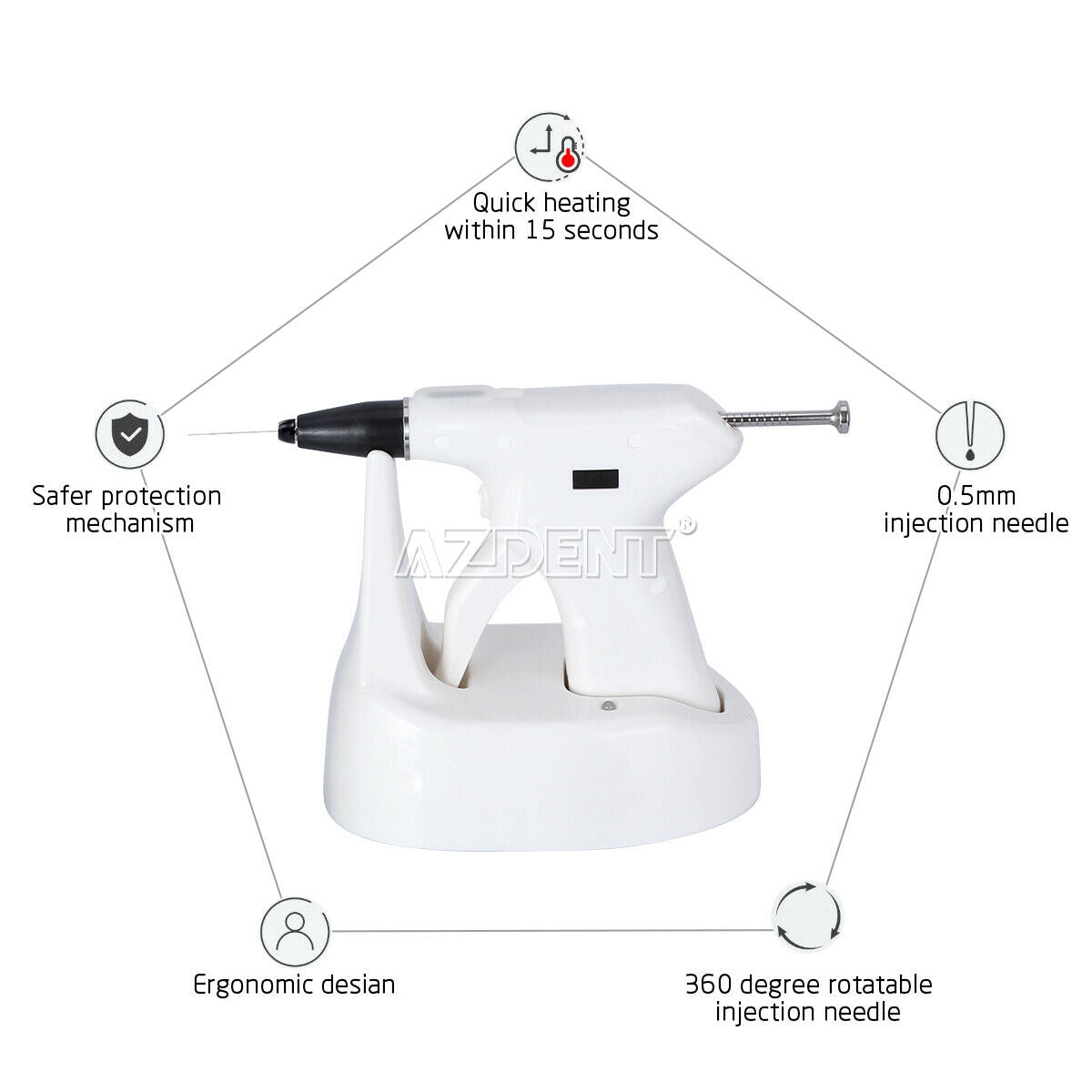 Dental Wireless Endo Obturation System Gun Gutta Percha Endo with 3PCS Pen Tips