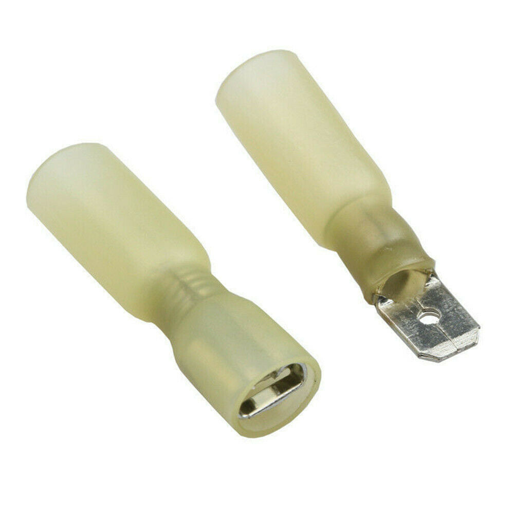 100PCS Male Female Spade Wire Connectors Waterproof Crimp Terminals Kit 12-10AWG