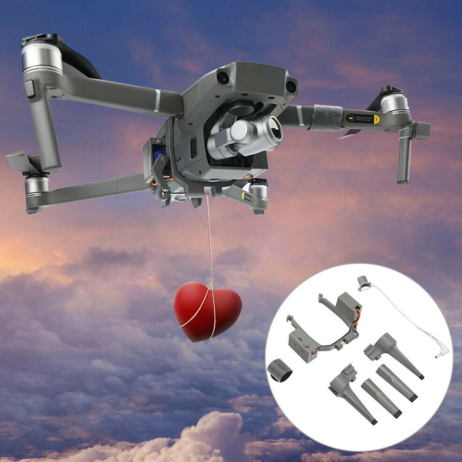 For DJI Mavic 2 Pro ZOOM Drone Air Thrower Ring Fishing Bait Air-Dropping System