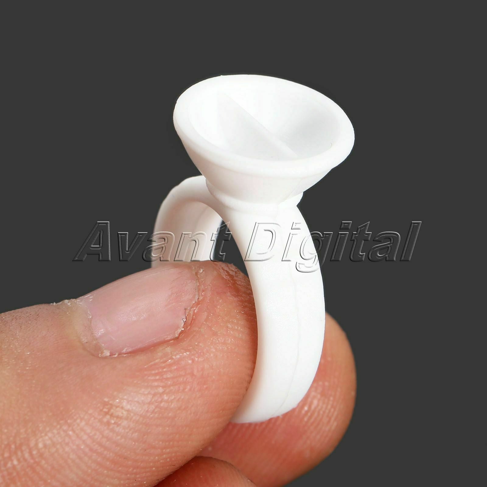 50Pcs White Plastic Tattoo Ink Cups Finger Ring Holders Permanent Makeup Tool