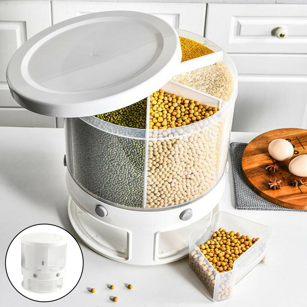 Household Rotated Grain Storage Container for Rice Nuts Beans