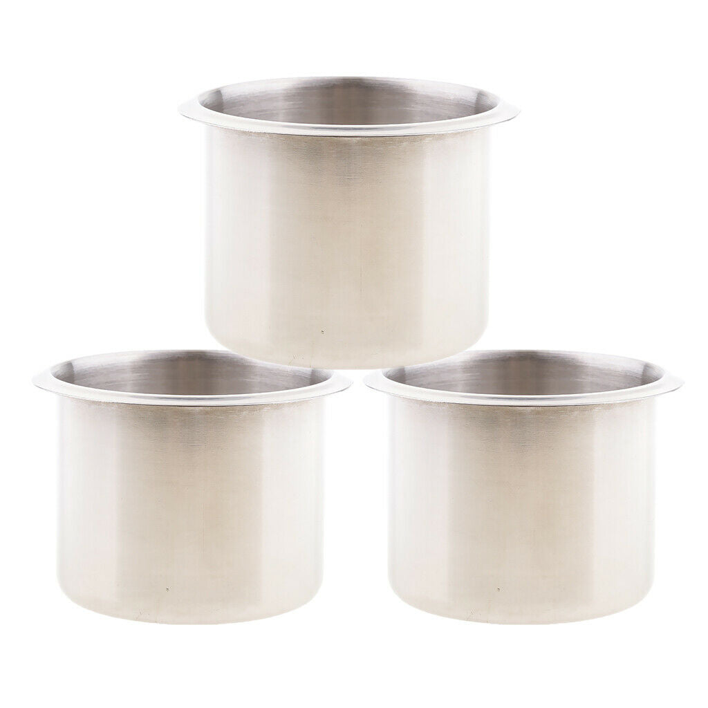 Stainless Steel Recessed Cup Drink Holders for Marine Boat RV Camper 68x55mm