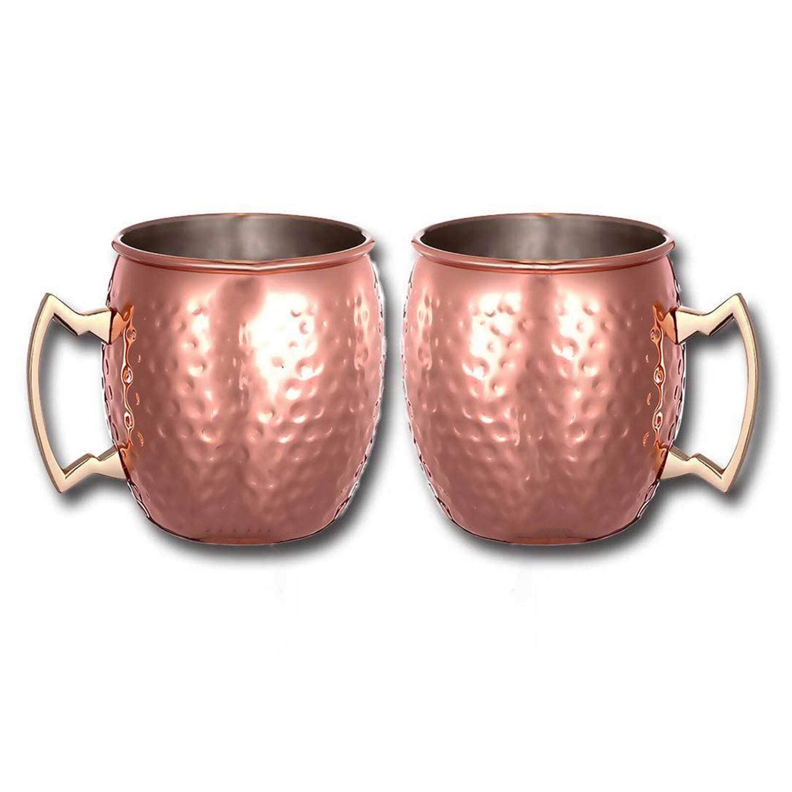 Moscow Mule Mug Cup Drinking Hammered Copper Brass Steel Gift Set 18 oz New