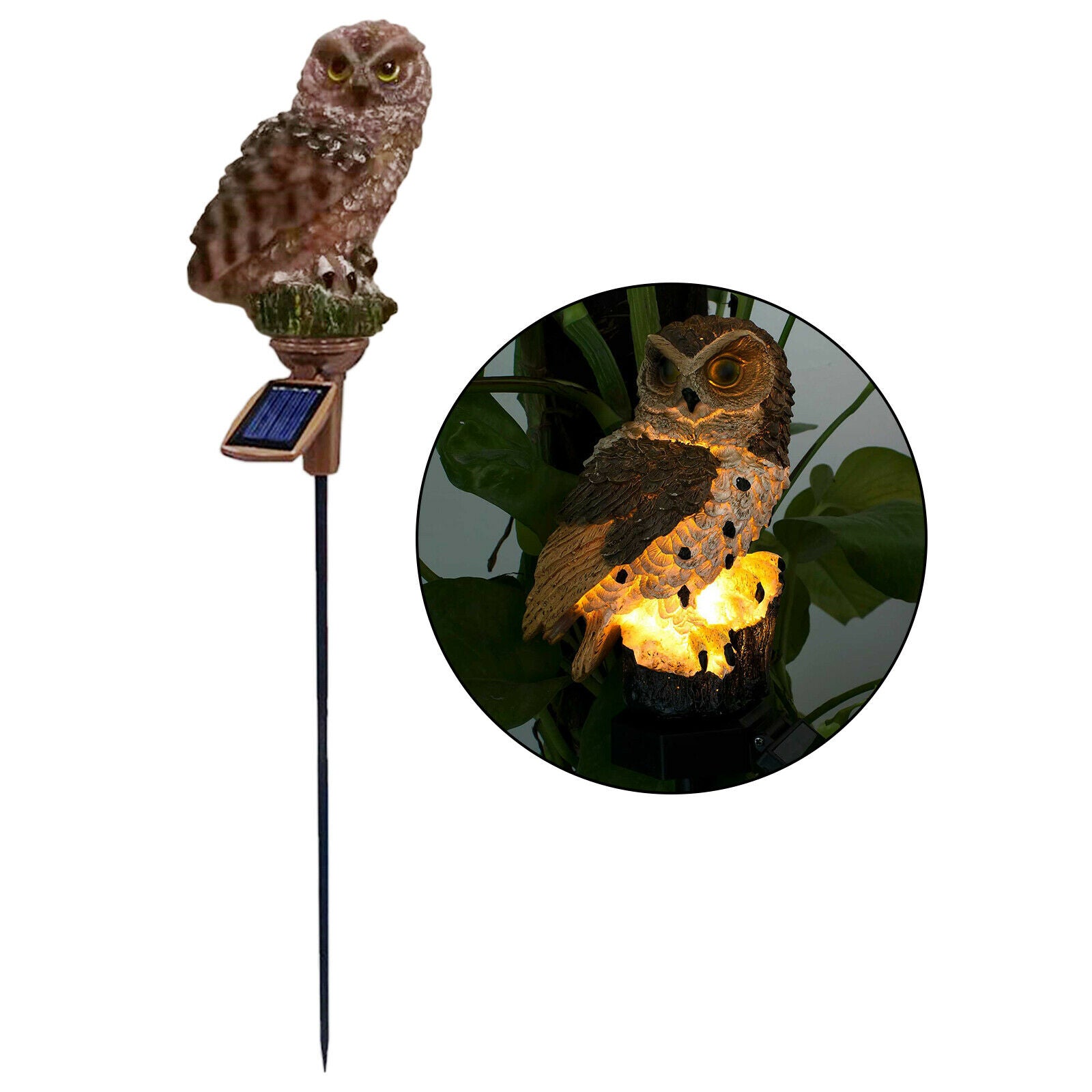 Owl Garden Solar Lamp Outdoor LED Decoration Landscape Light Household Browns