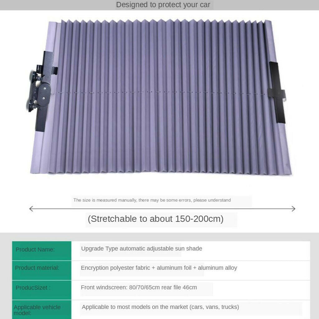 Auto Retractable Curtain Windshield Protect Your Kids Pets from UV Sun