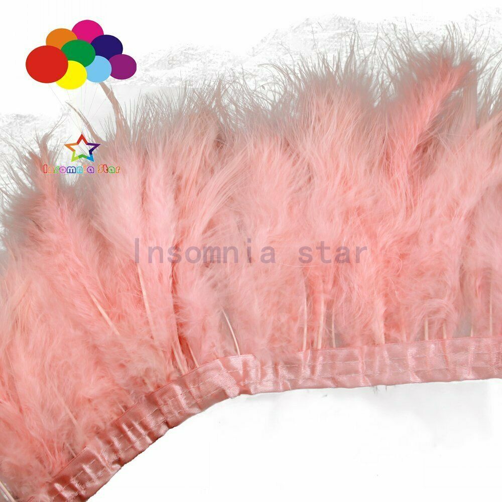 light watermelon red 2 Meters Fluffy Turkish Marabou Feather Ribbon Lace Trim