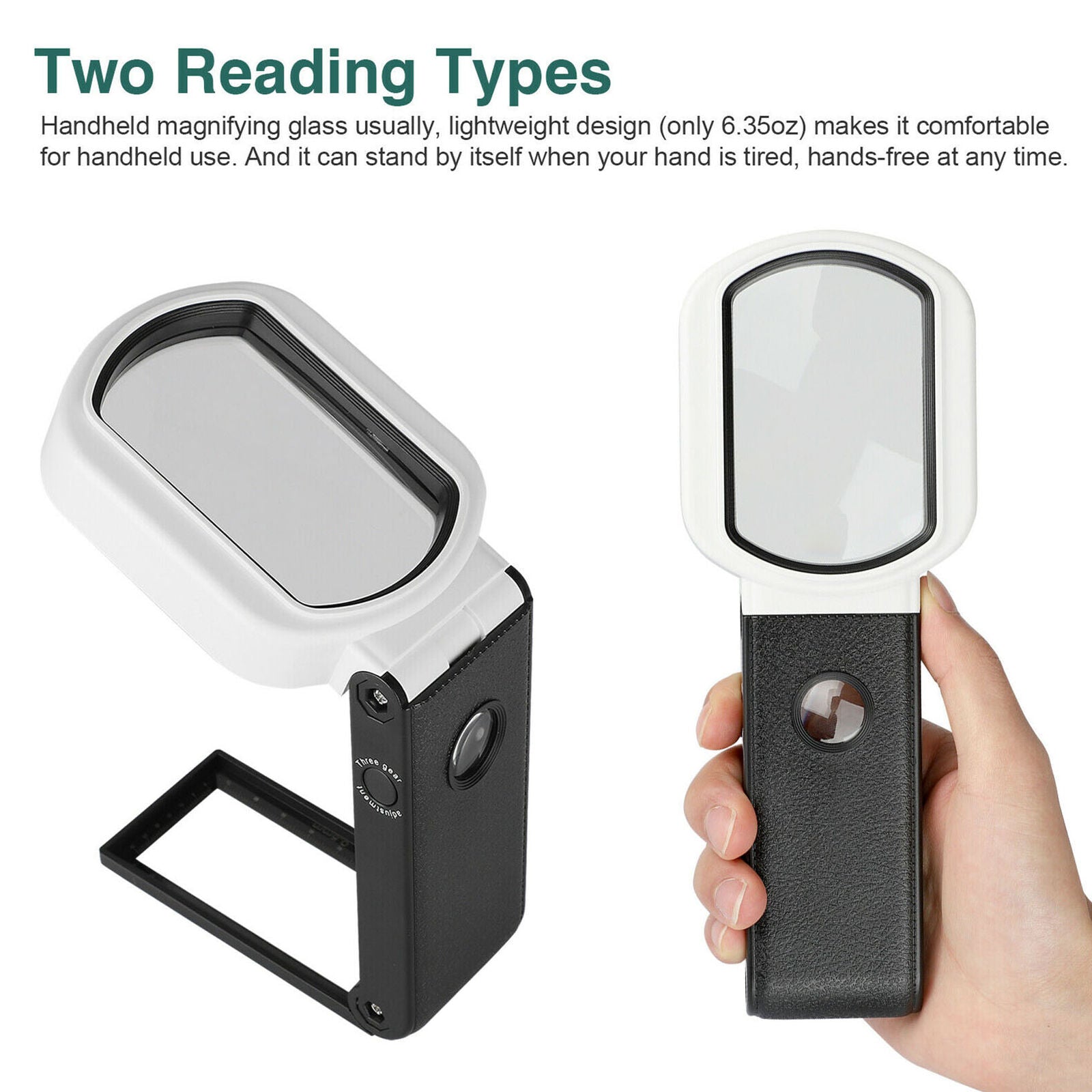 25X 10X Magnifying Glass With Light 9 LED Lamp Magnifier Foldable Stand Table