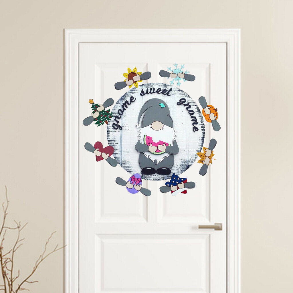 Wooden Door Hang Tag Plate Bathroom Door Decoration Creative Gnome Pendant
