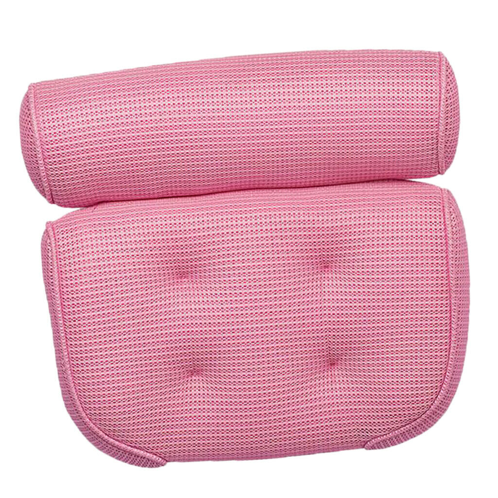 Suction Up Bathtub Bath Pillow Non-Slip Neck Head Rest Cushion SPA Pillow