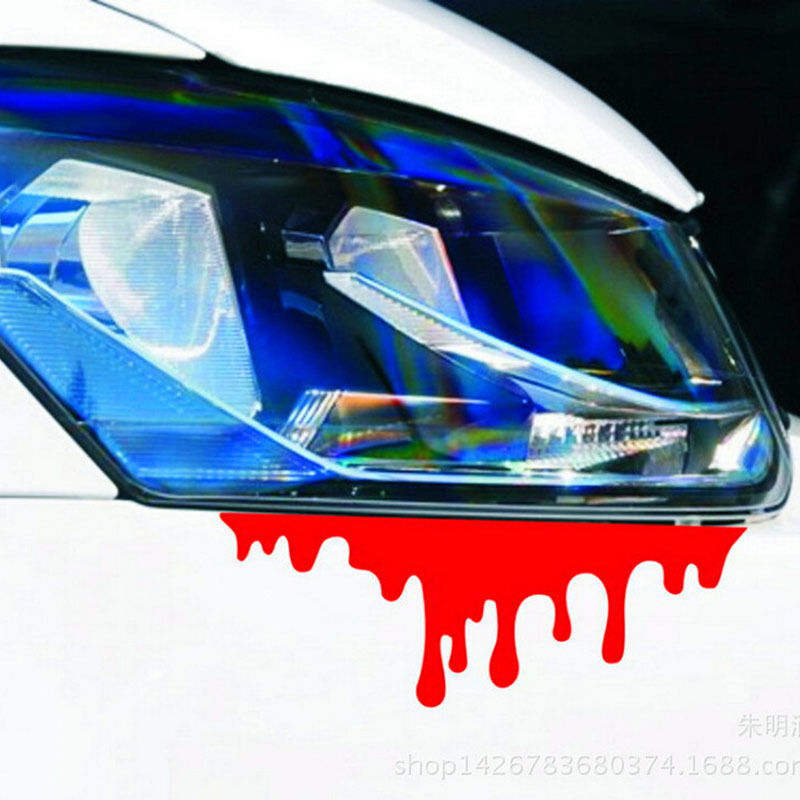 1 X Red Blood Car Stickers Reflective Car Decals Light Bumper Body Sticke.l8