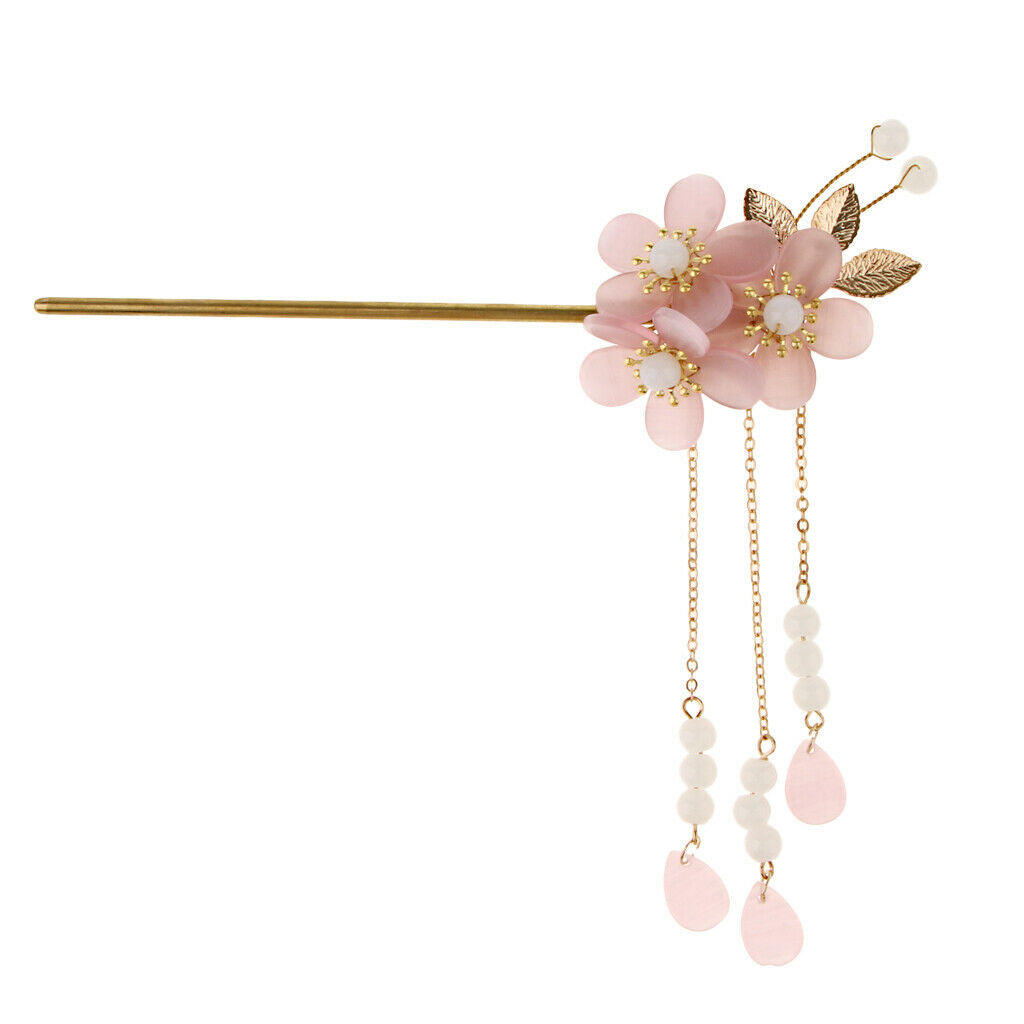 Fashion Women Leaf Flower Hair Chopstick Hair Stick Hairpin Chignon Pin Gift