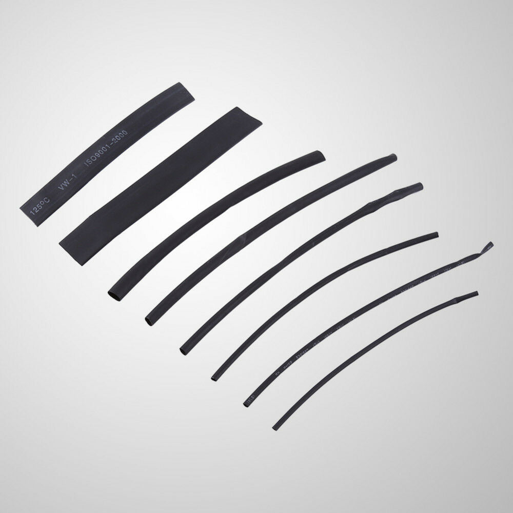 1mm-10mm 8pcs Black Assortment Heat Shrink Tubing Kit Tube Sleeving Wrap Wire