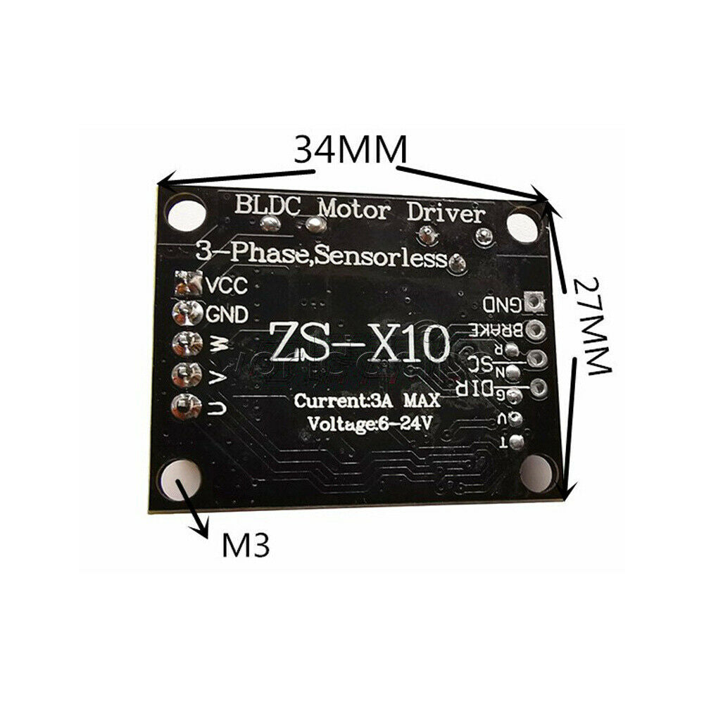 10W/60W/200W/380W BLDC 3 Phase DC Brushless And  Hallless Motor Driver Board PWM