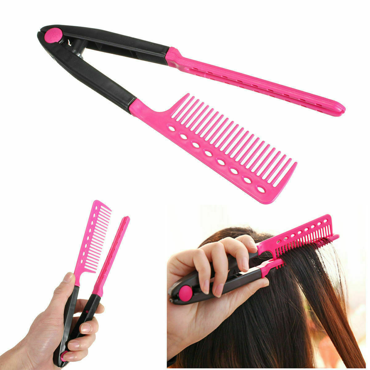Hair Straightener Comb V Type DIY Salon Hairdressing Styling Tool Comb useful