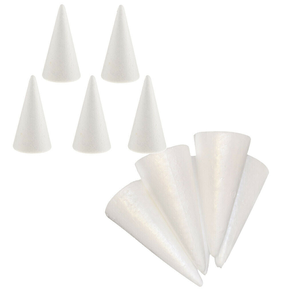 10x Cone Shape DIY Christmas Tree Styrofoam Foam Craft Material 100mm 150mm