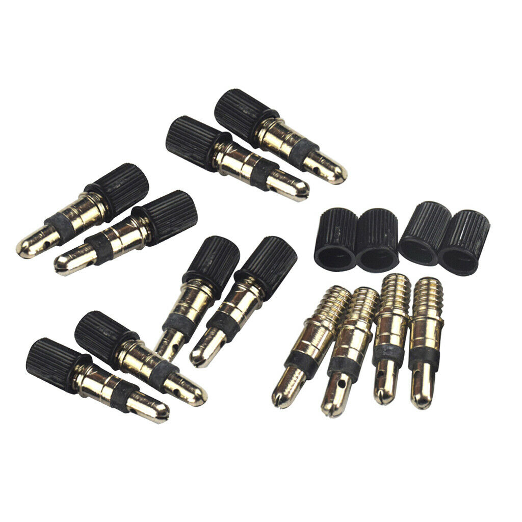 12 lot German Valve Core Tyre Valve Core with Caps 28mm Biking Accessories