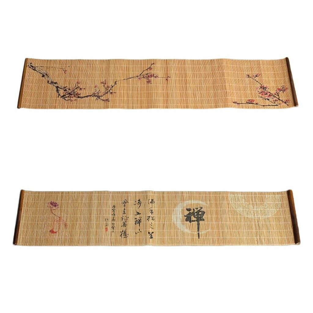 Printing Zen Bamboo Tea Mat Table Cup Mat Coaster Tea Ceremony Accs Table Decor