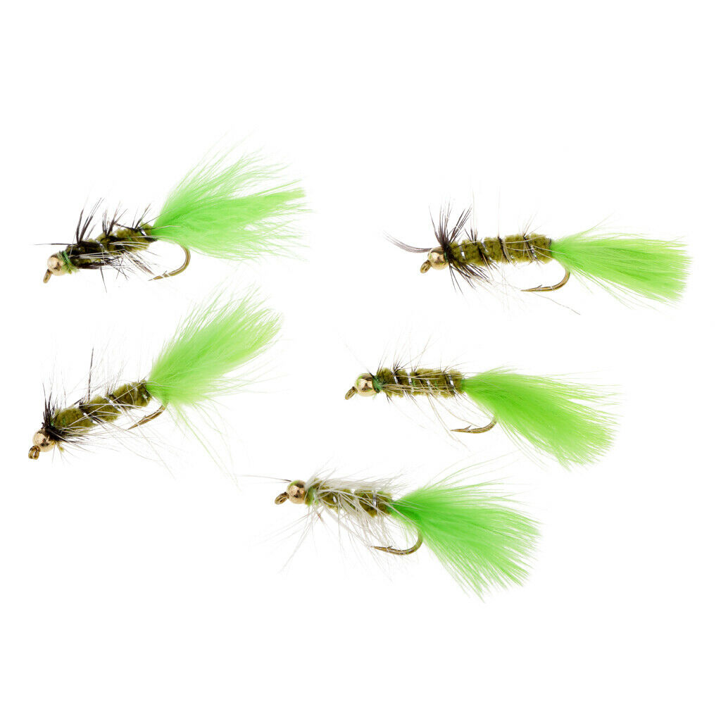 Bead Head Woolly Bugger Streamer Flies - 5pcs Bass Trout Fly Fishing Flies