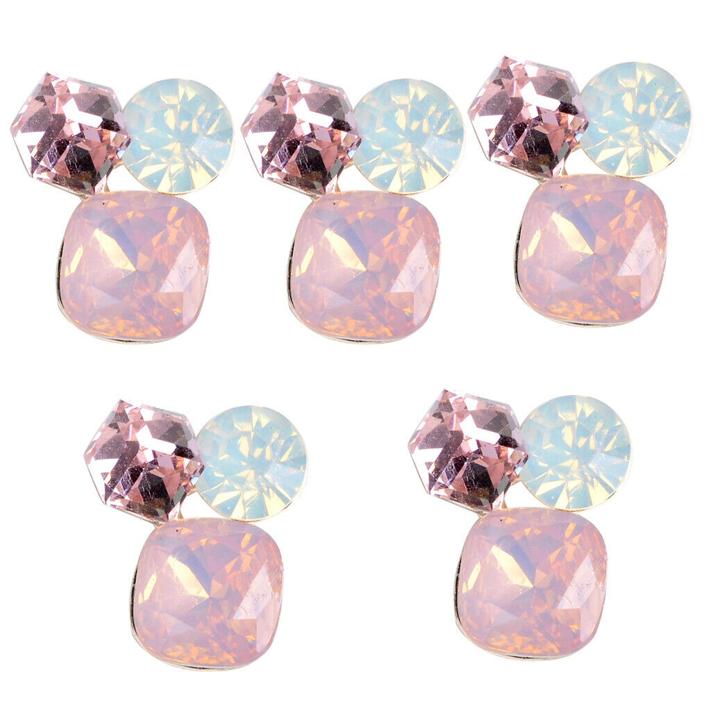 5x Beautiful Pink Rhinestone Buttons Flatback Embellishment DIY Arts \ u0026