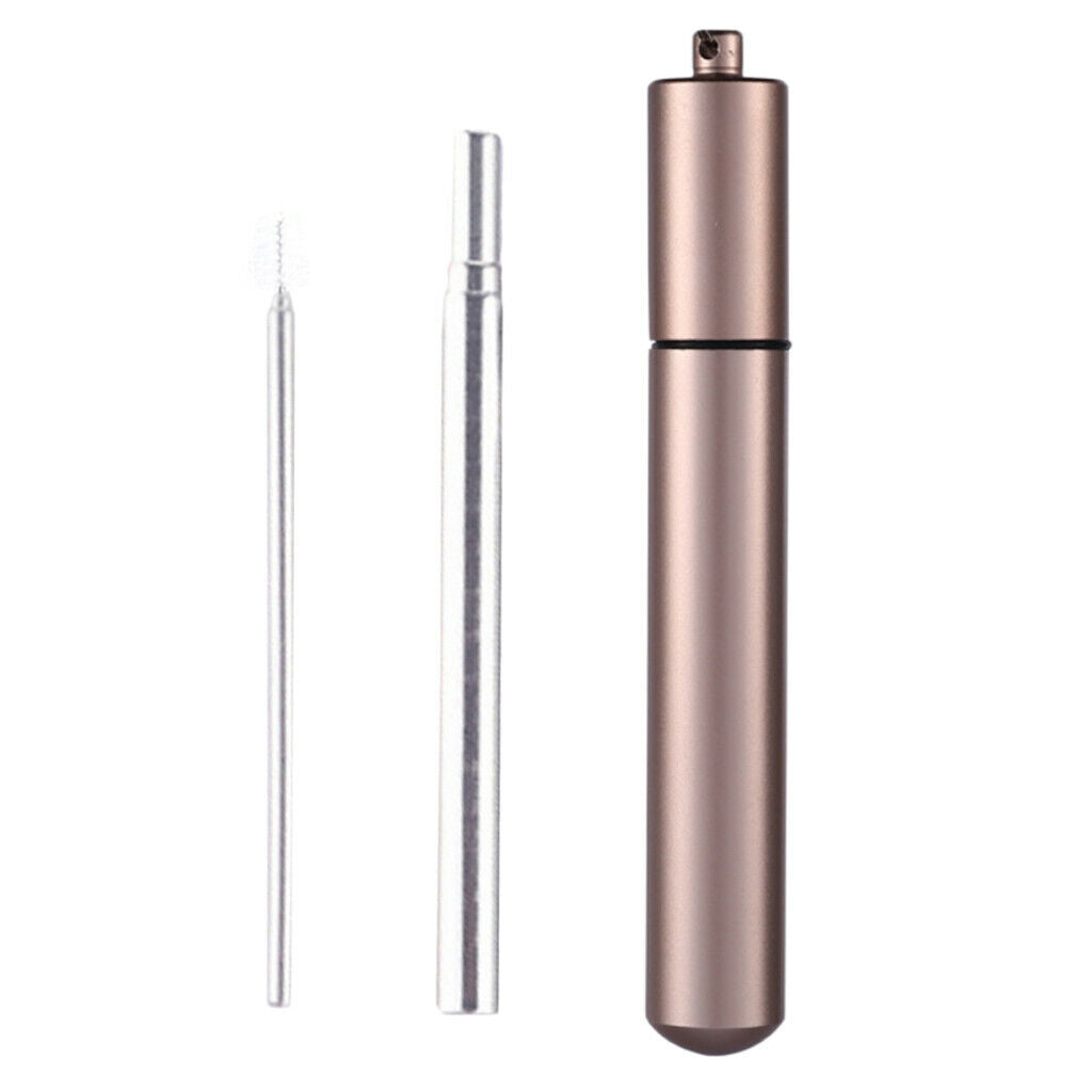 Portable Reusable Drinking Straws - Telescopic Stainless Steel Metal Straw with