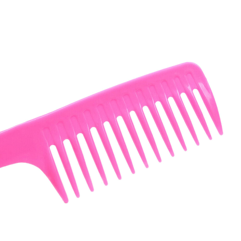 Hairdressing Salon Plastic anti-static handle wide Tooth Hair Comb Detangling、DD