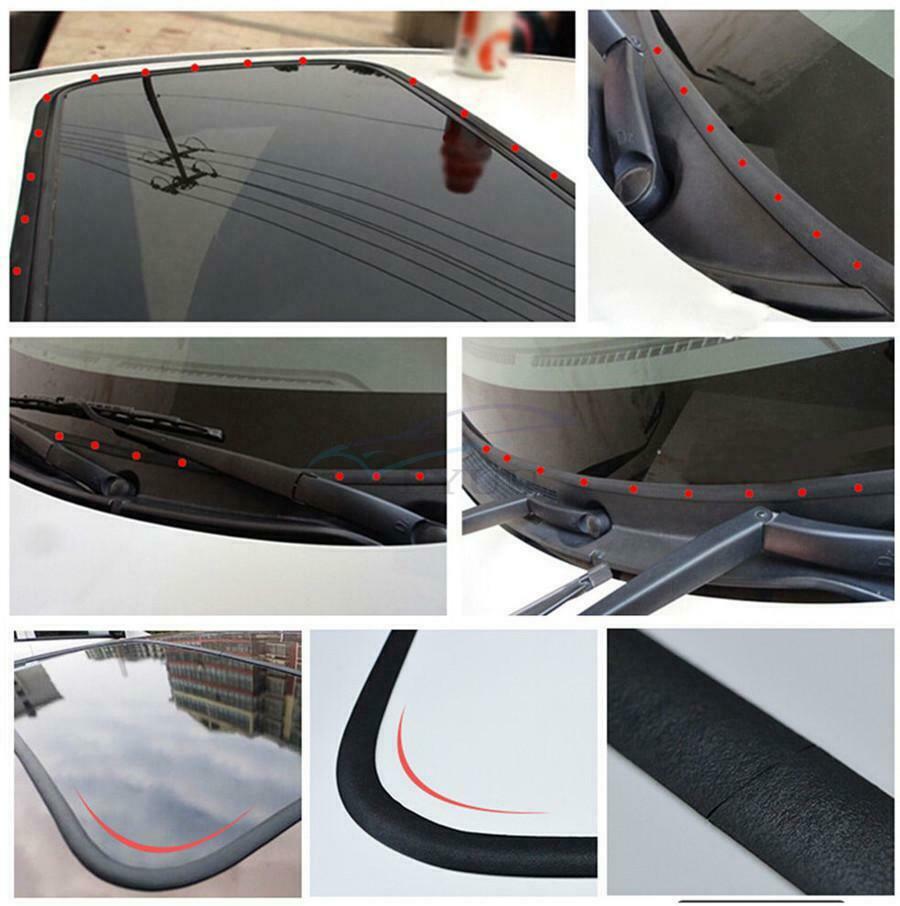 5M Black Rubber Sealed Strip For Car Front+Rear Windshield Sunroof Window Seals