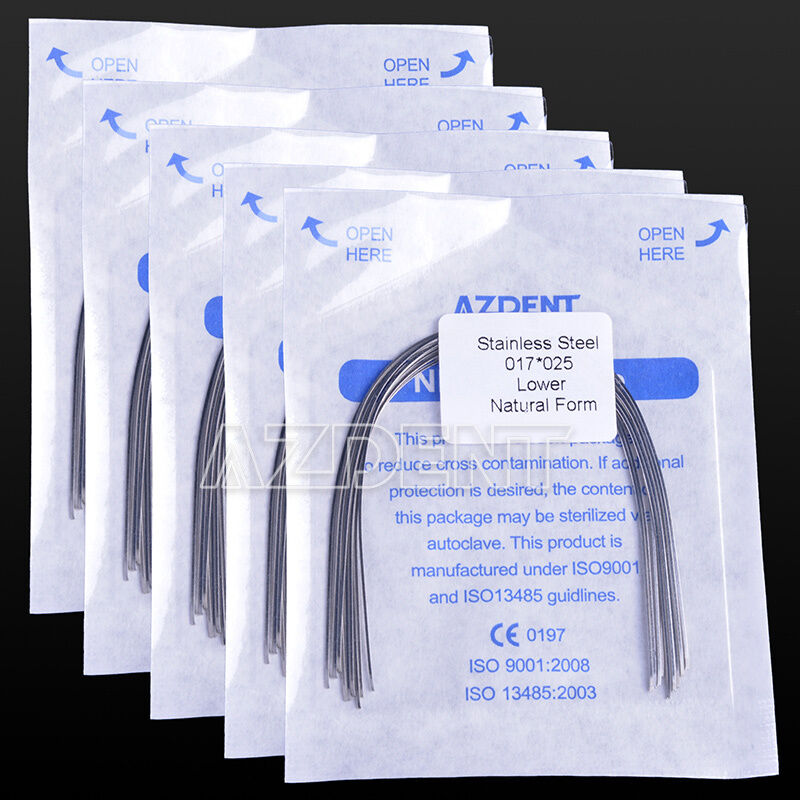 50Bag Dental Ortho Arch Wires Stainless Steel 17*25 Lower Rectangular AZDENT